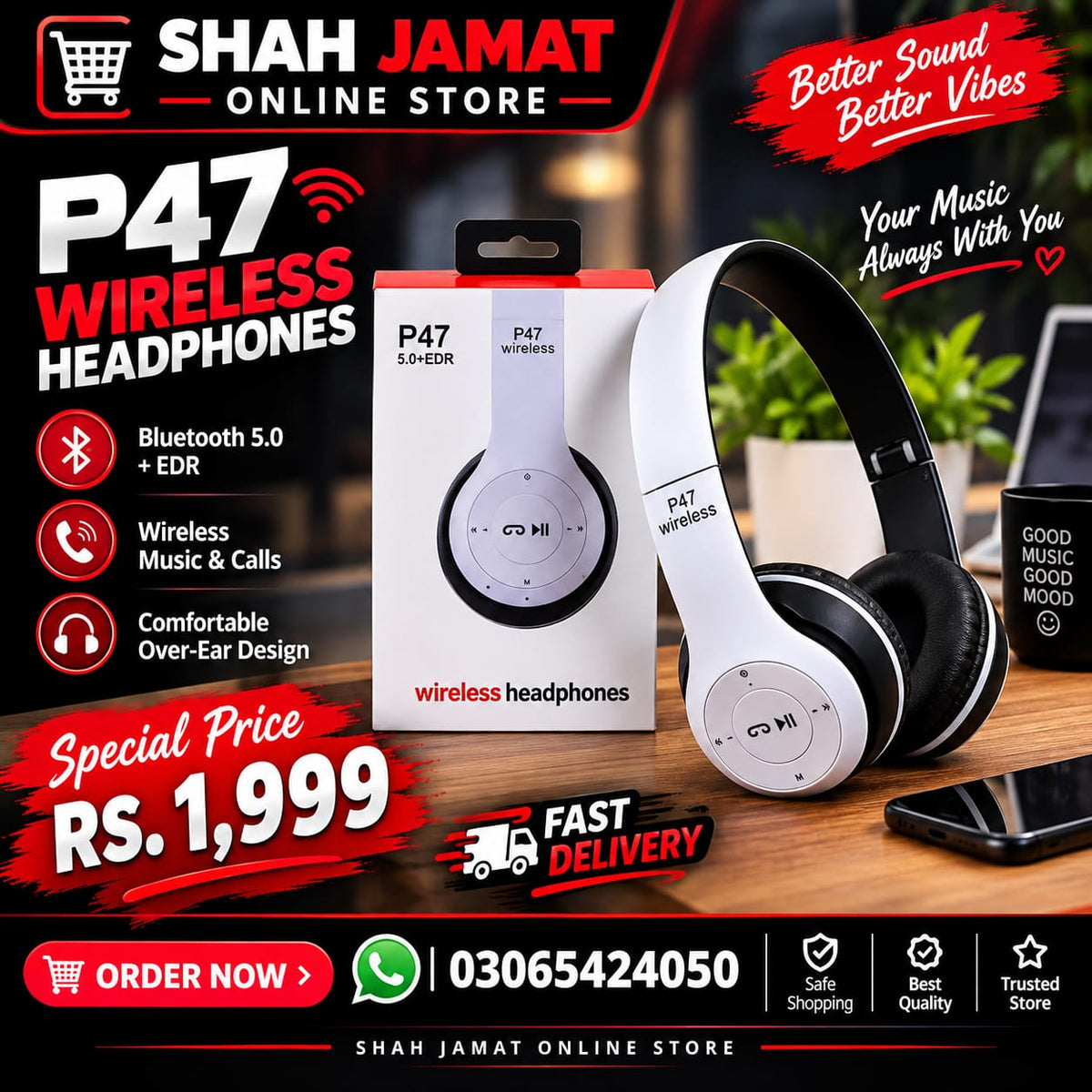 P47 Wireless Headphones