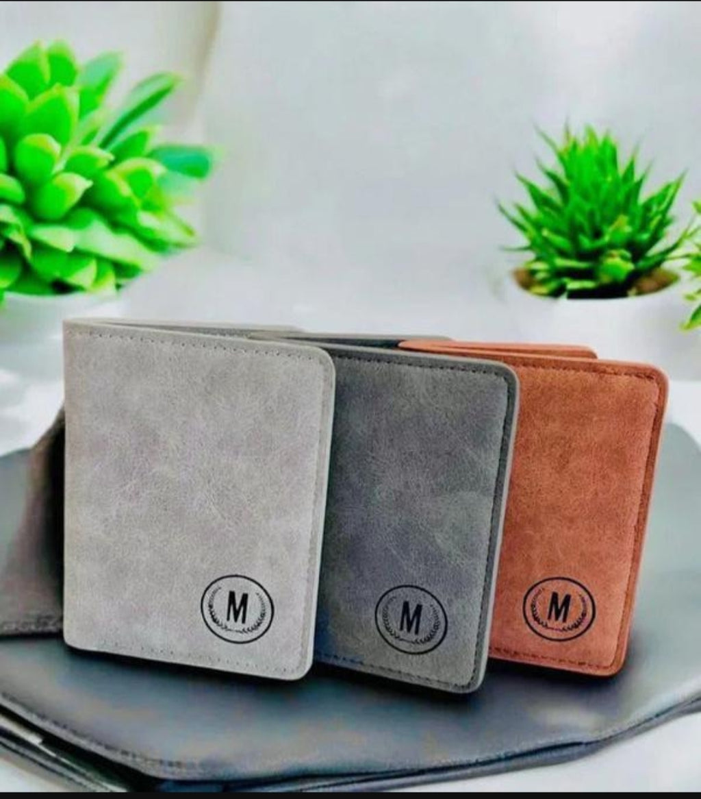 Premium Leather Wallet with Monogrammed 'M' Design