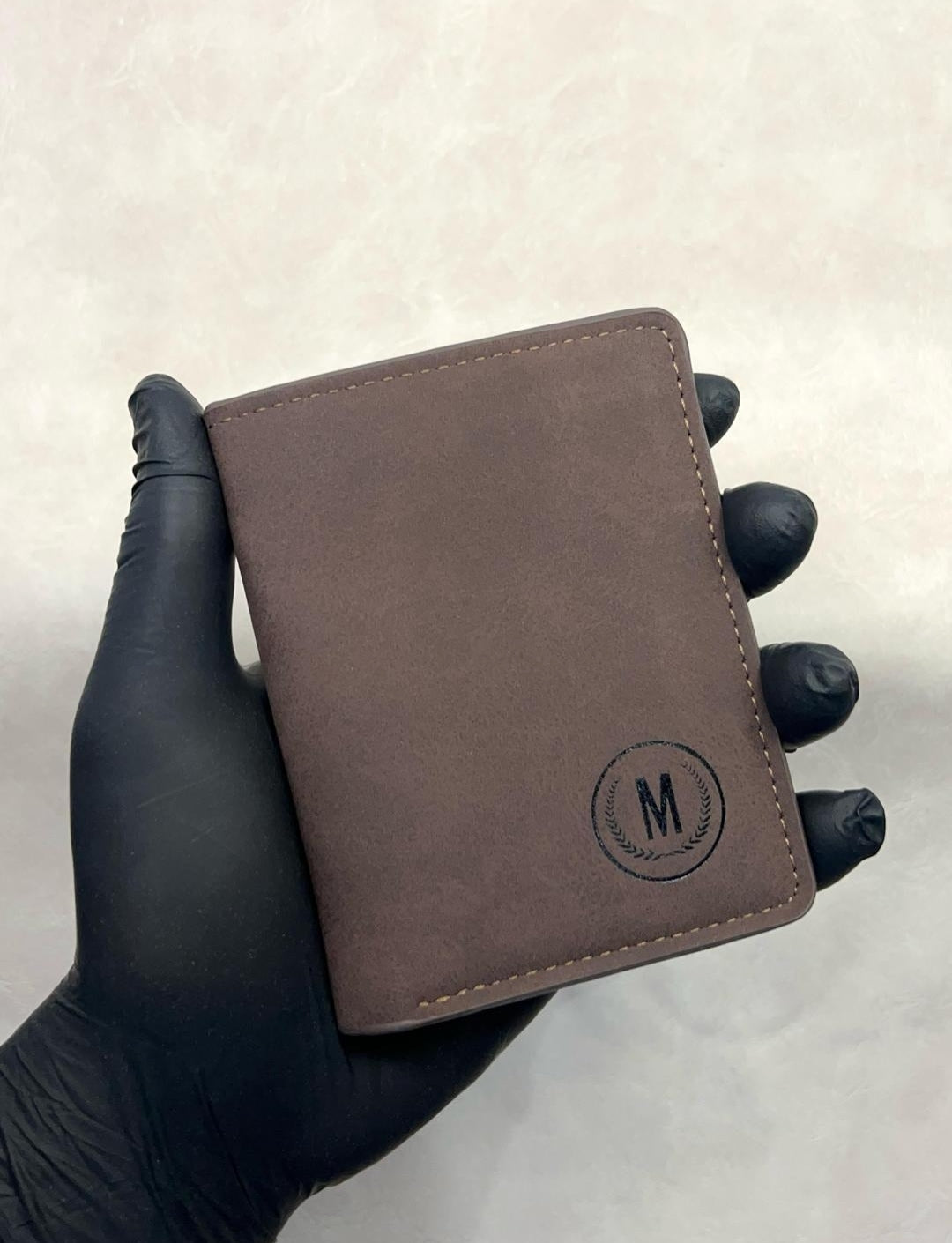 Premium Leather Wallet with Monogrammed 'M' Design