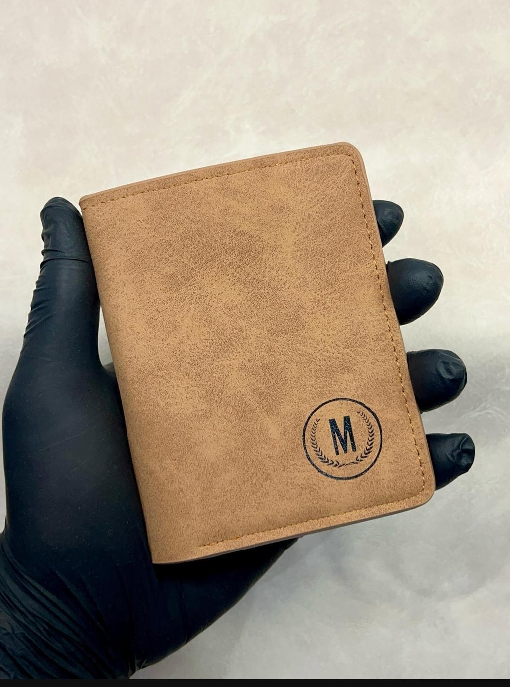 Premium Leather Wallet with Monogrammed 'M' Design