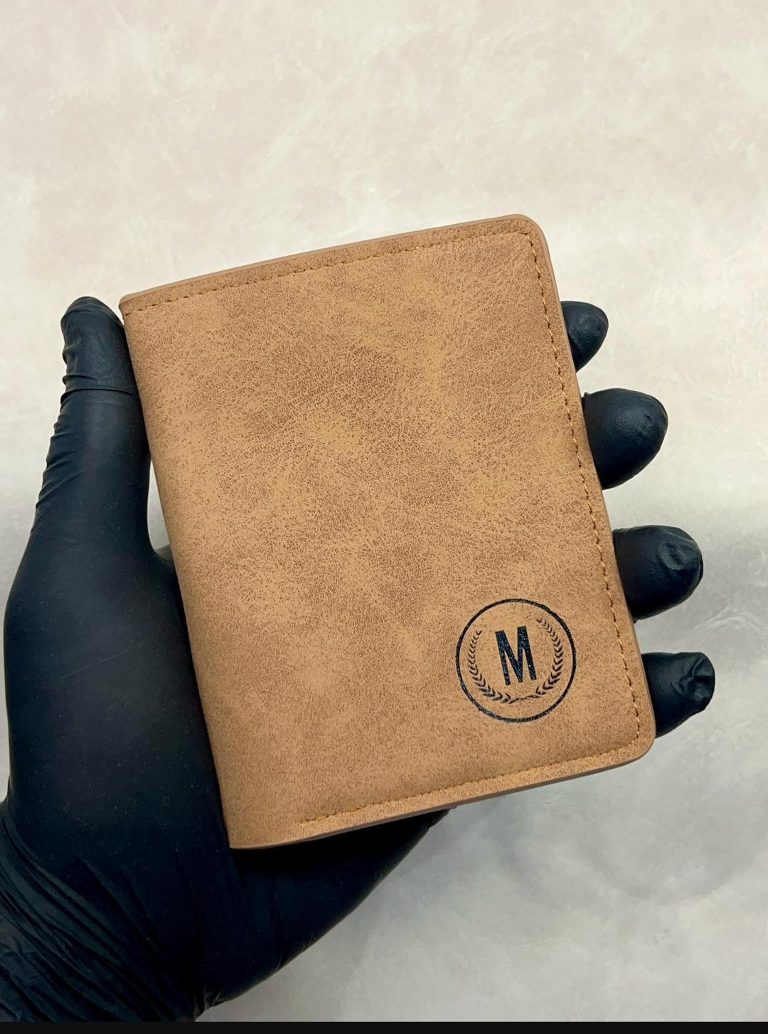 Premium Leather Wallet with Monogrammed 'M' Design