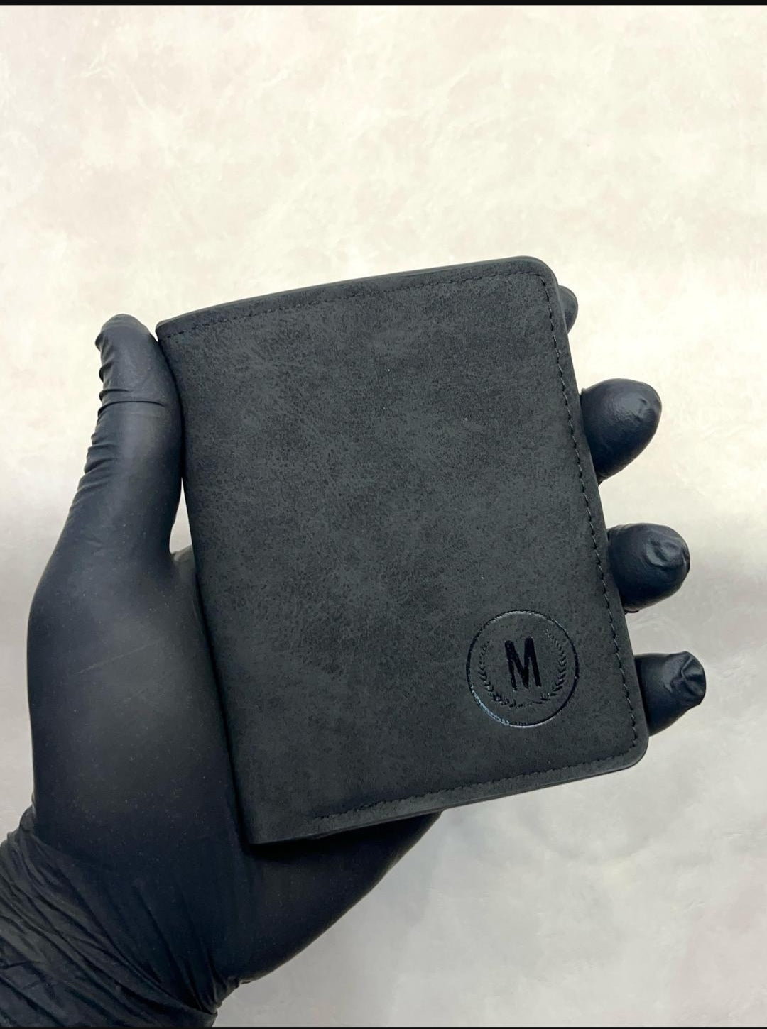 Premium Leather Wallet with Monogrammed 'M' Design