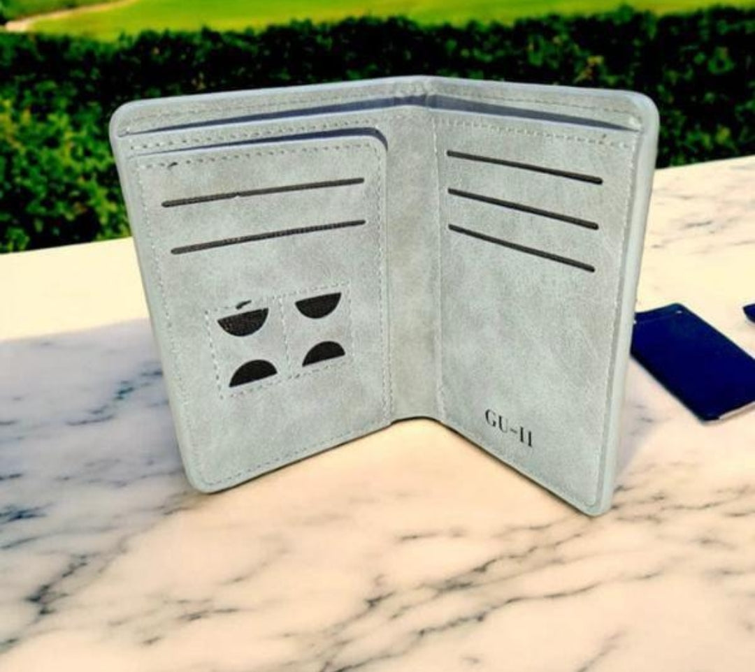Premium Leather Wallet with Monogrammed 'M' Design