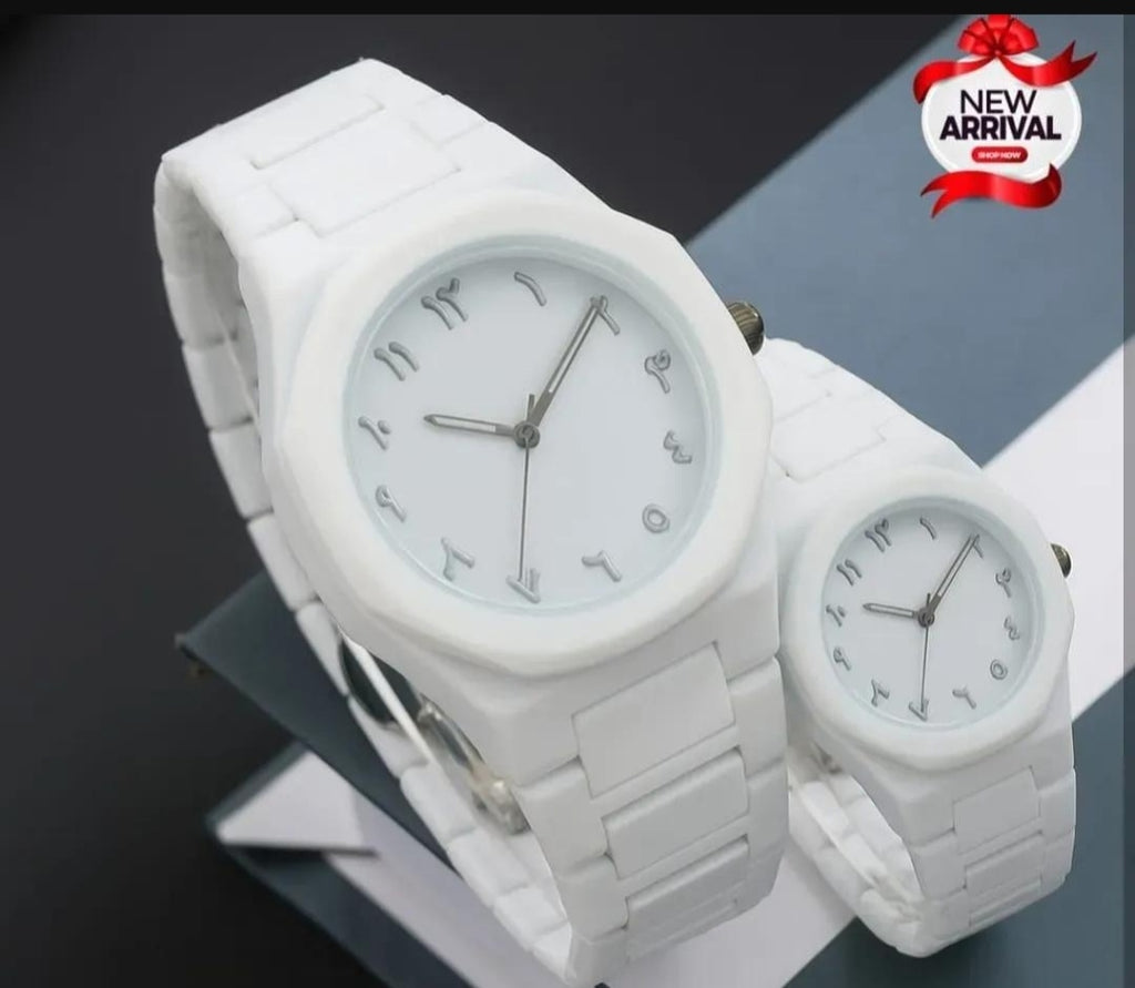 White Couple Watches Carbon Fiber Water Resistant Unisex