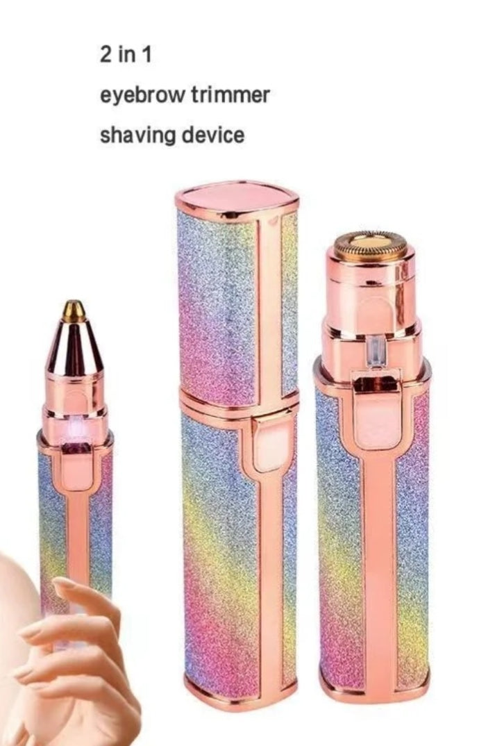 Rechargeable 2-in-1 Eyebrow Trimmer & Facial Shaver Multicolor  100 in Stock
