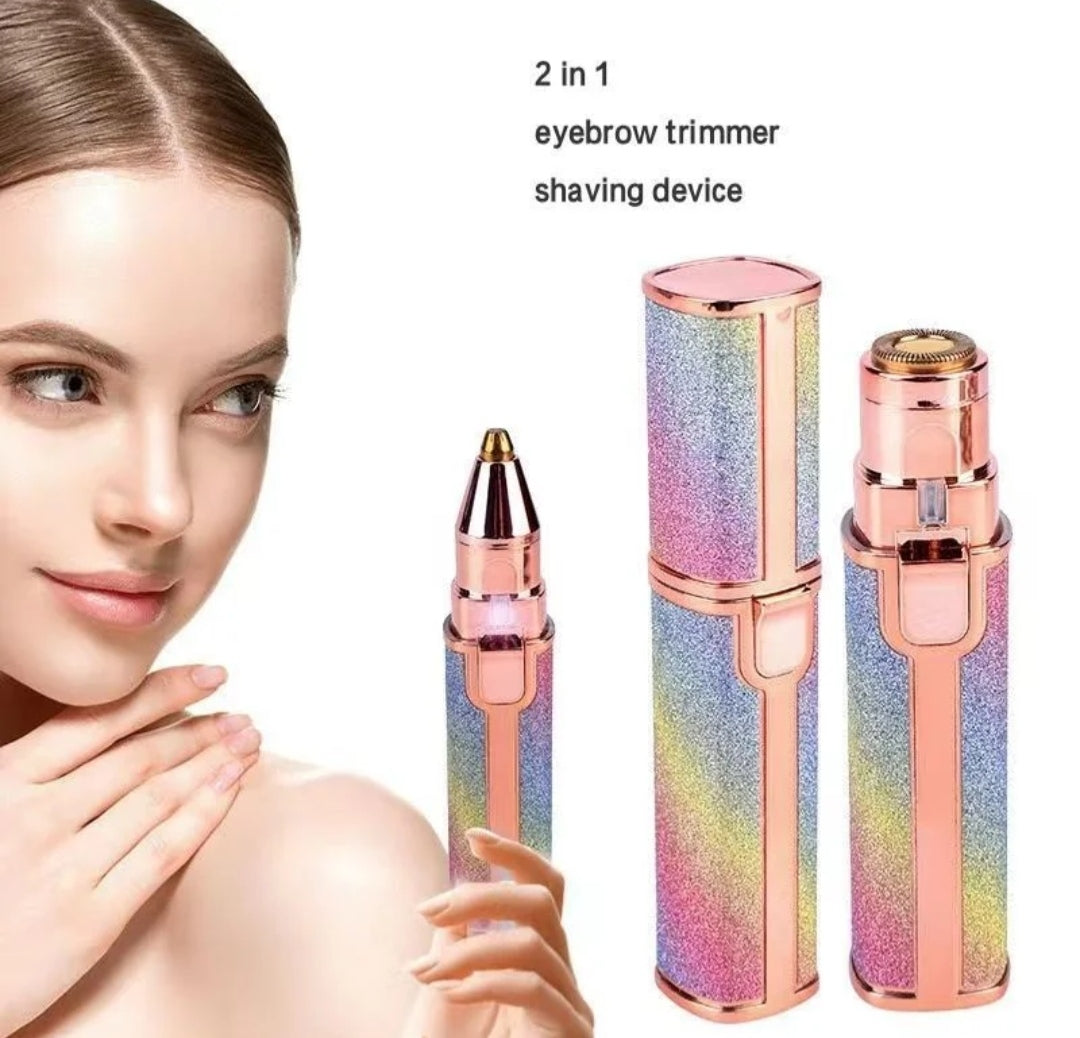Rechargeable 2-in-1 Eyebrow Trimmer & Facial Shaver Multicolor  100 in Stock