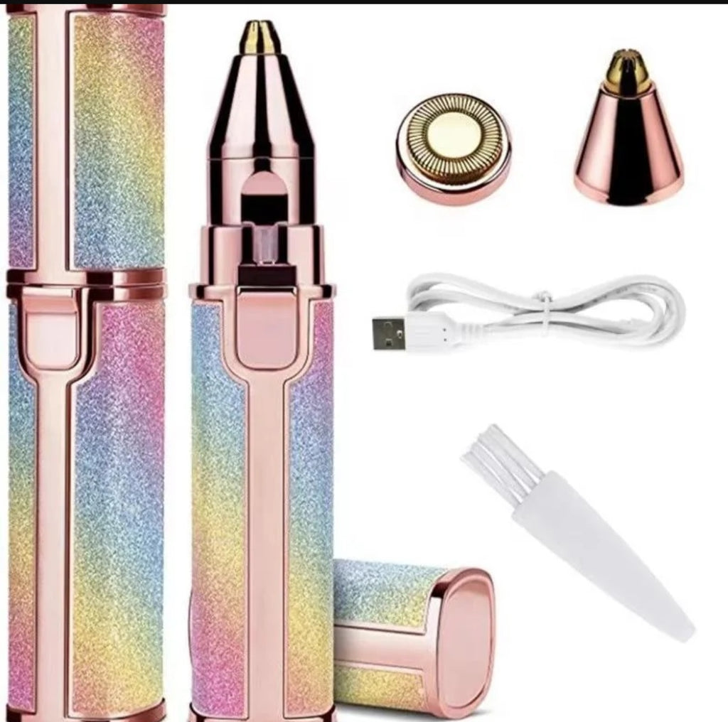 Rechargeable 2-in-1 Eyebrow Trimmer & Facial Shaver Multicolor  100 in Stock