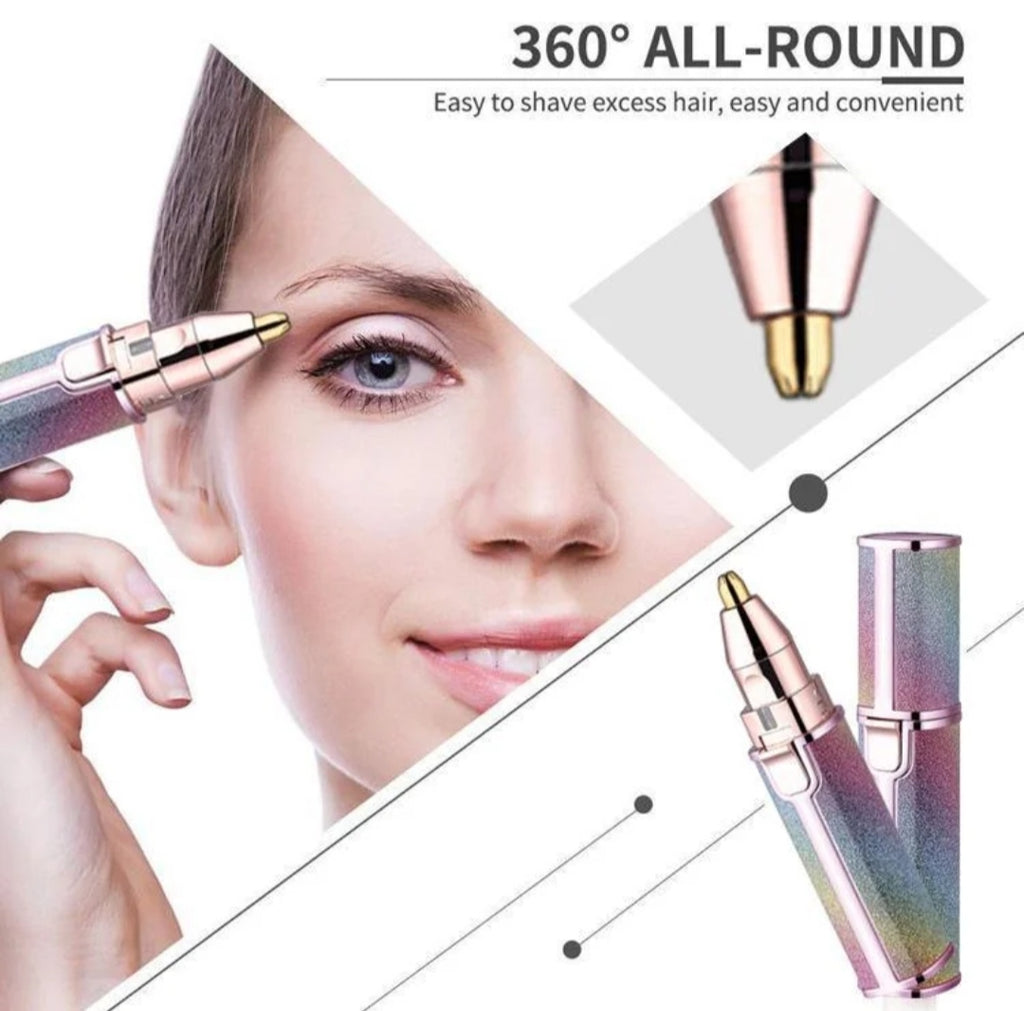 Rechargeable 2-in-1 Eyebrow Trimmer & Facial Shaver Multicolor  100 in Stock