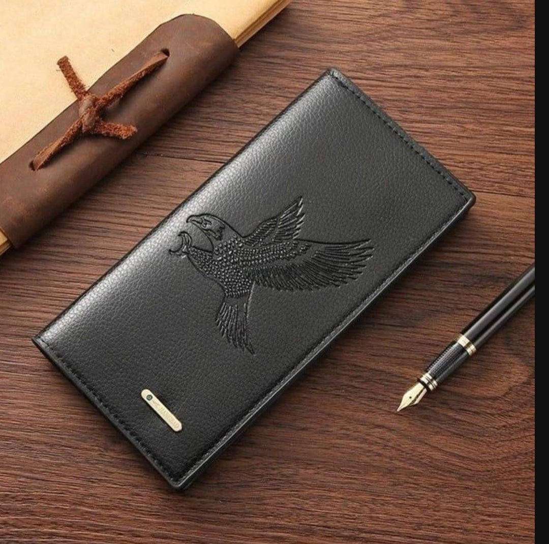 Men's Embossed Bird Leather Wallet