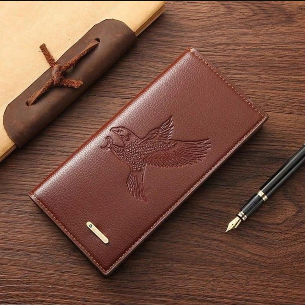 Men's Embossed Bird Leather Wallet