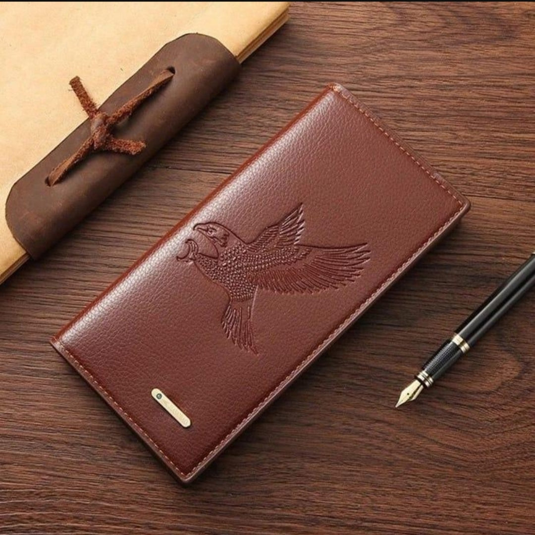 Men's Embossed Bird Leather Wallet