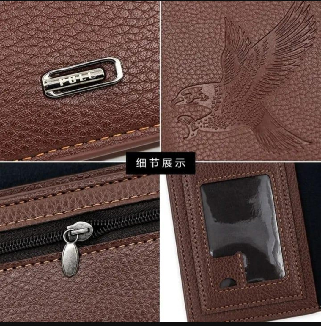 Men's Embossed Bird Leather Wallet