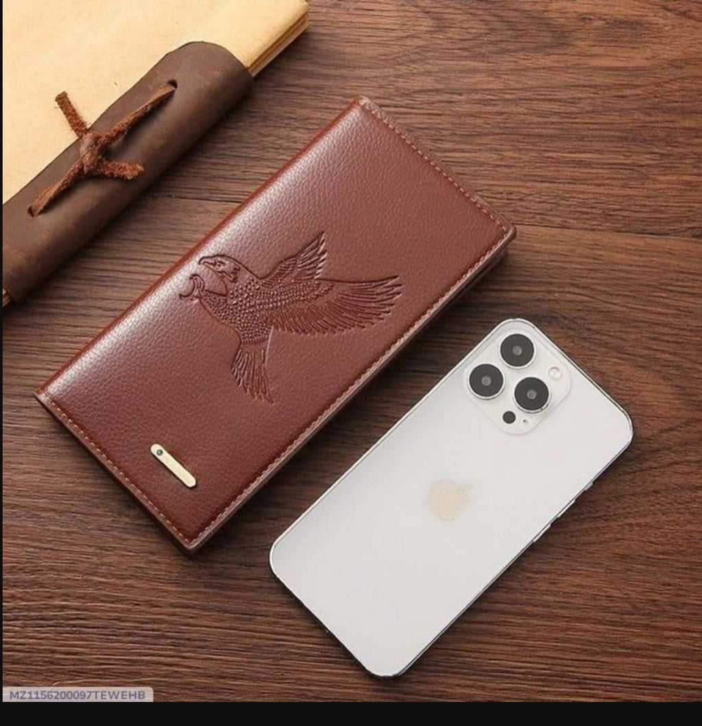 Men's Embossed Bird Leather Wallet