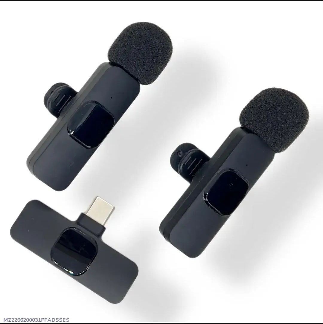 Latest K9 dual Wireless Vlogging Microphone Black Rechargeable