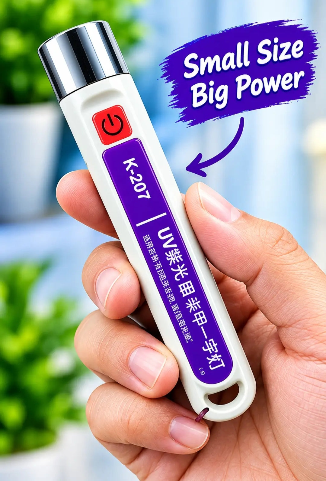 K-207 UV Glue Curing Light 365/405nm - Portable UV Light for Glass Repair, Jewelry, Electronics, Plastic & Acrylic Bonding