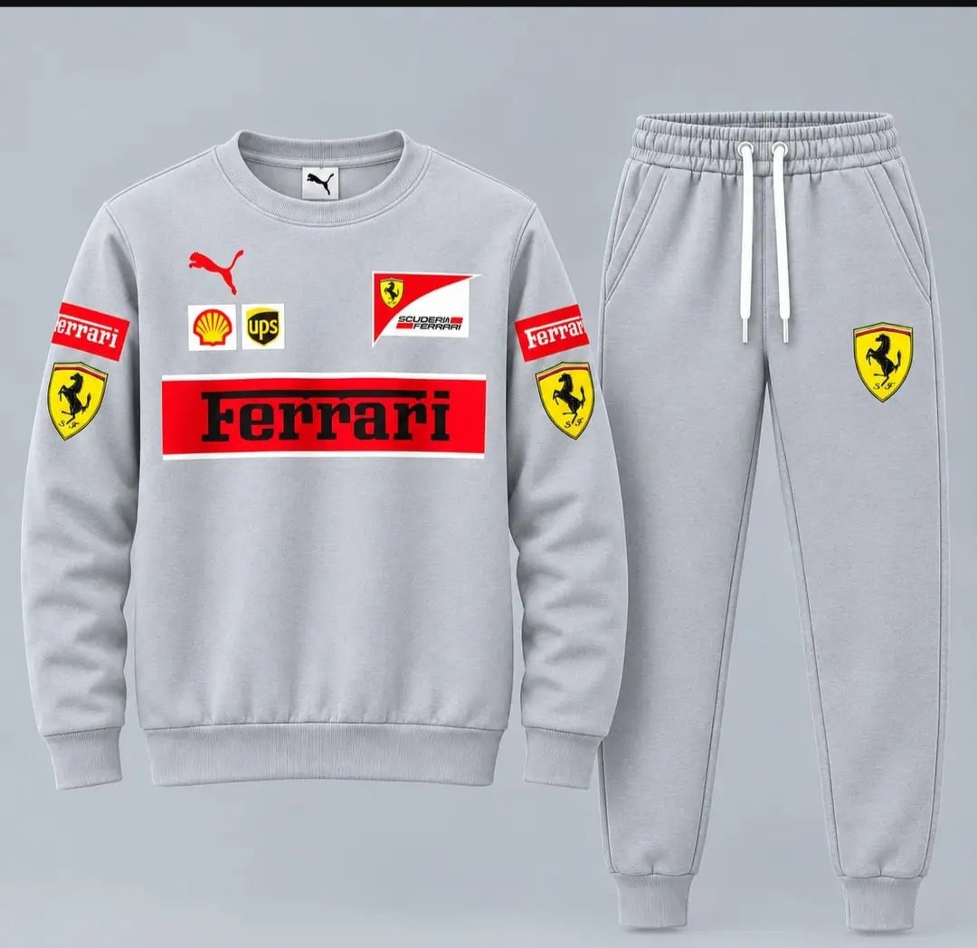 2 Pcs Men's Fleece Printed Sweatshirt Track Suit