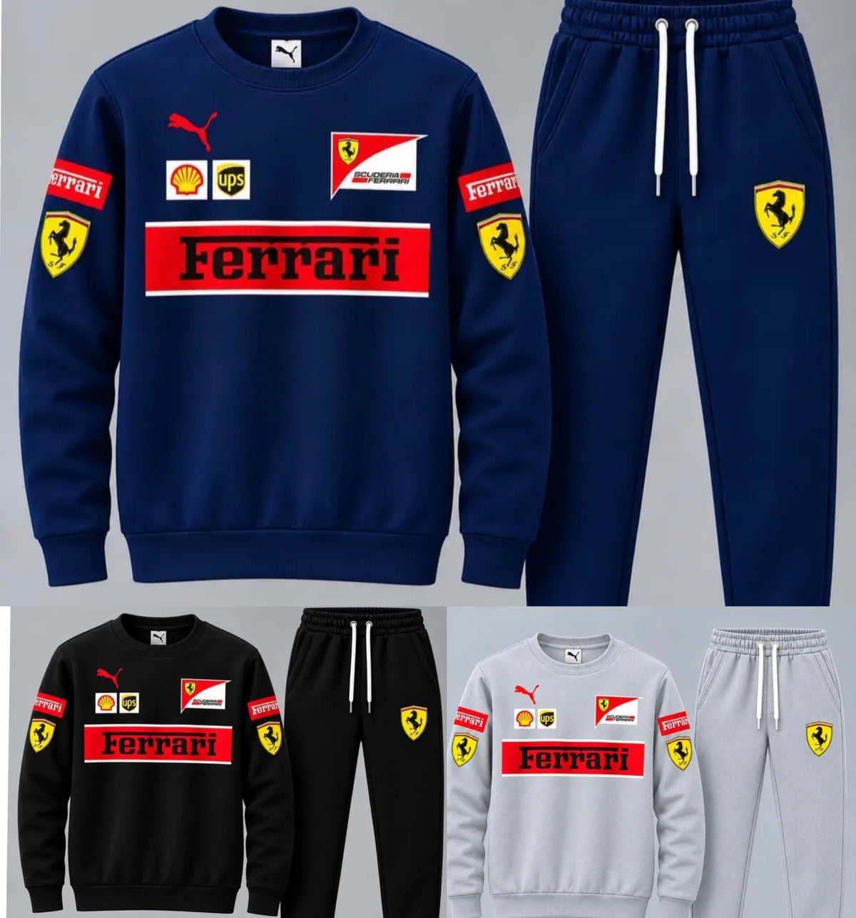 2 Pcs Men's Fleece Printed Sweatshirt Track Suit