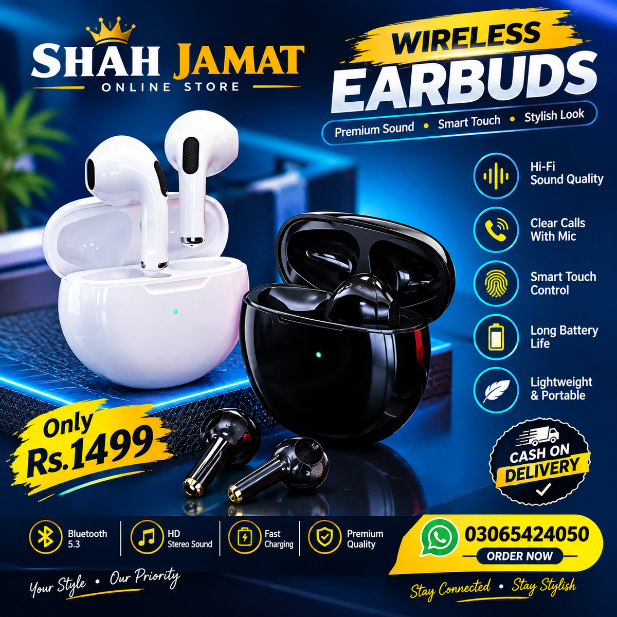 Black Durable Protection Against Water And Dust Earbuds